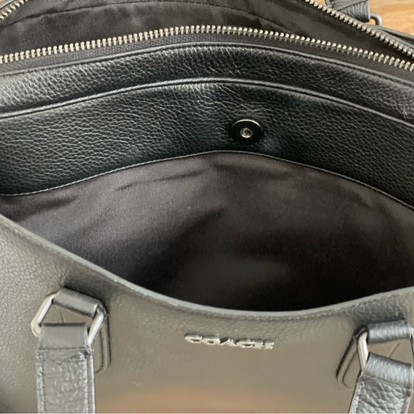 Coach Black Pebble Leather Slim Briefcase 
15.5 w x 10.5 h x 3.75 depth - Picture 11 of 13